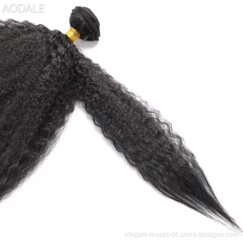 Wholesale unprocessed 14inch afro kinky curly synthetic hair weave bundles for women
